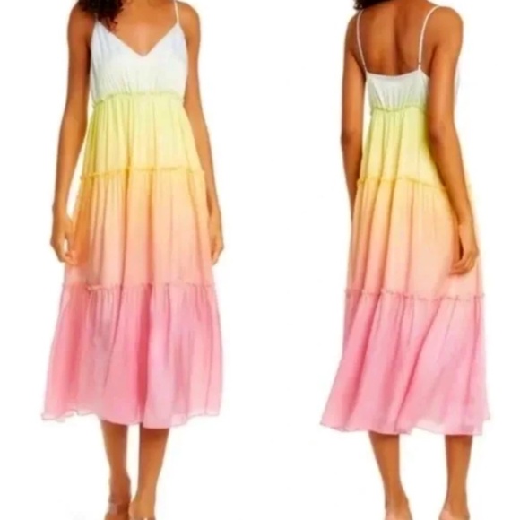 Cami NYC Dresses & Skirts - Cami NYC The Adrienne Rainbow Tiered Silk Dress